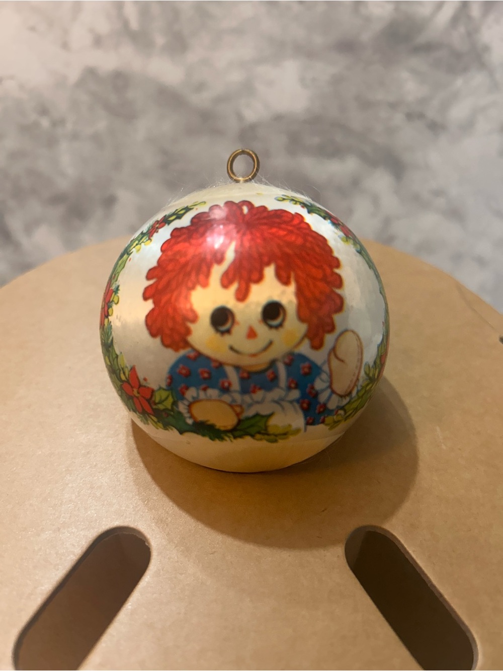 Vintage 1975 Raggedy Ann Satin Ornament! CLASSIC